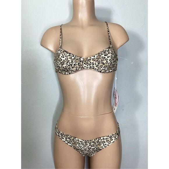 New. Pilyq/PQ Swim Leopard Underwire Bikini. Small. Retails $164 - Picture 8 of 14